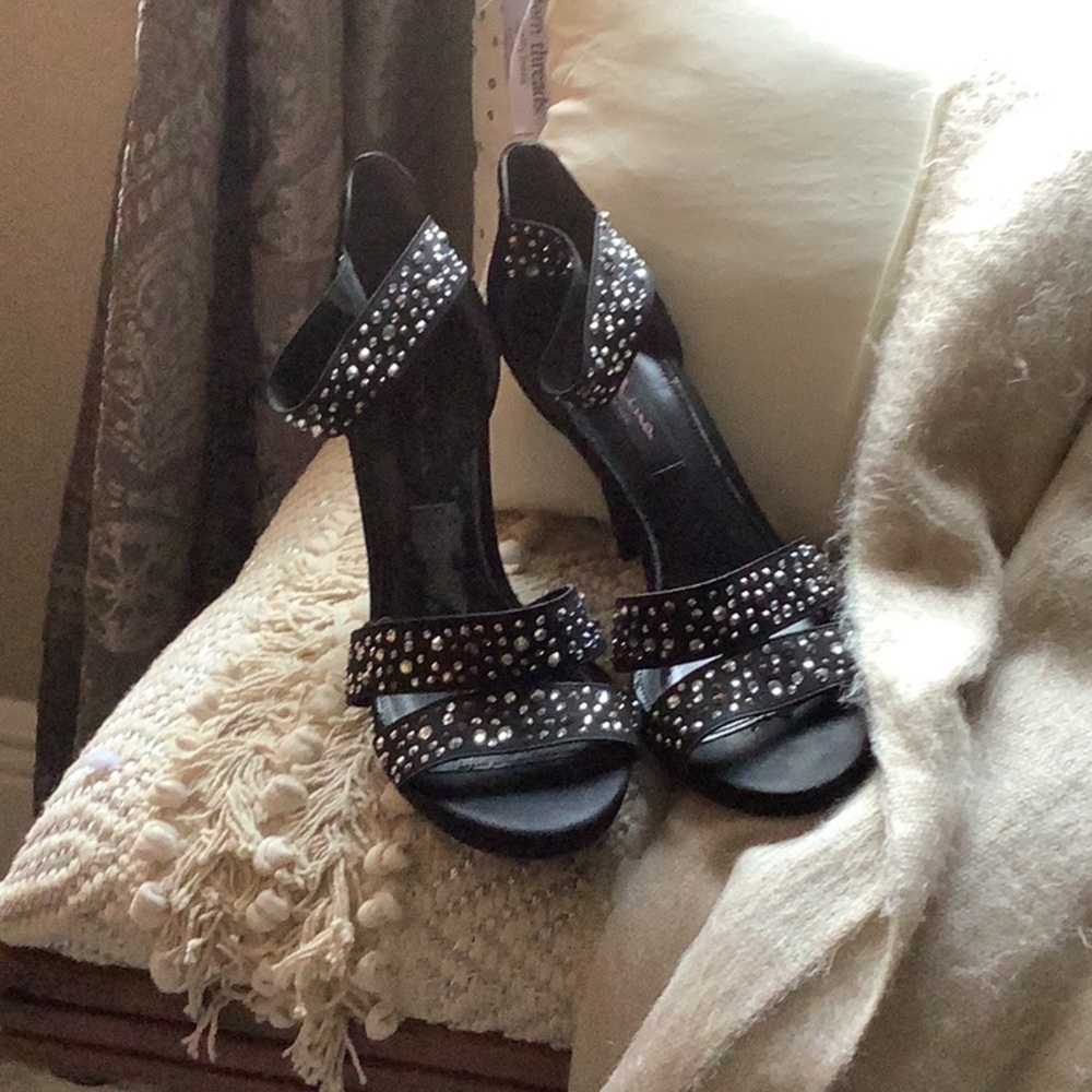 MIA Black Studded Heels